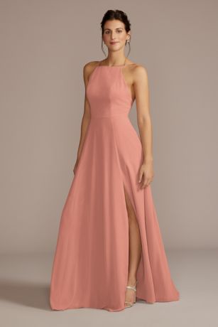 Celebrate DB Studio Chiffon High-Neck A-Line Dress